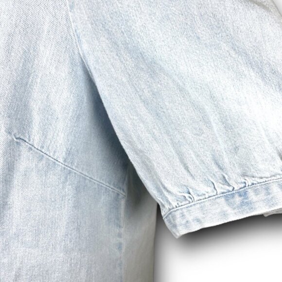 NWT Aritzia New Wilfred Free Pale Denim Shirt Style Auteur Coastal Western Sz L - Picture 6 of 13
